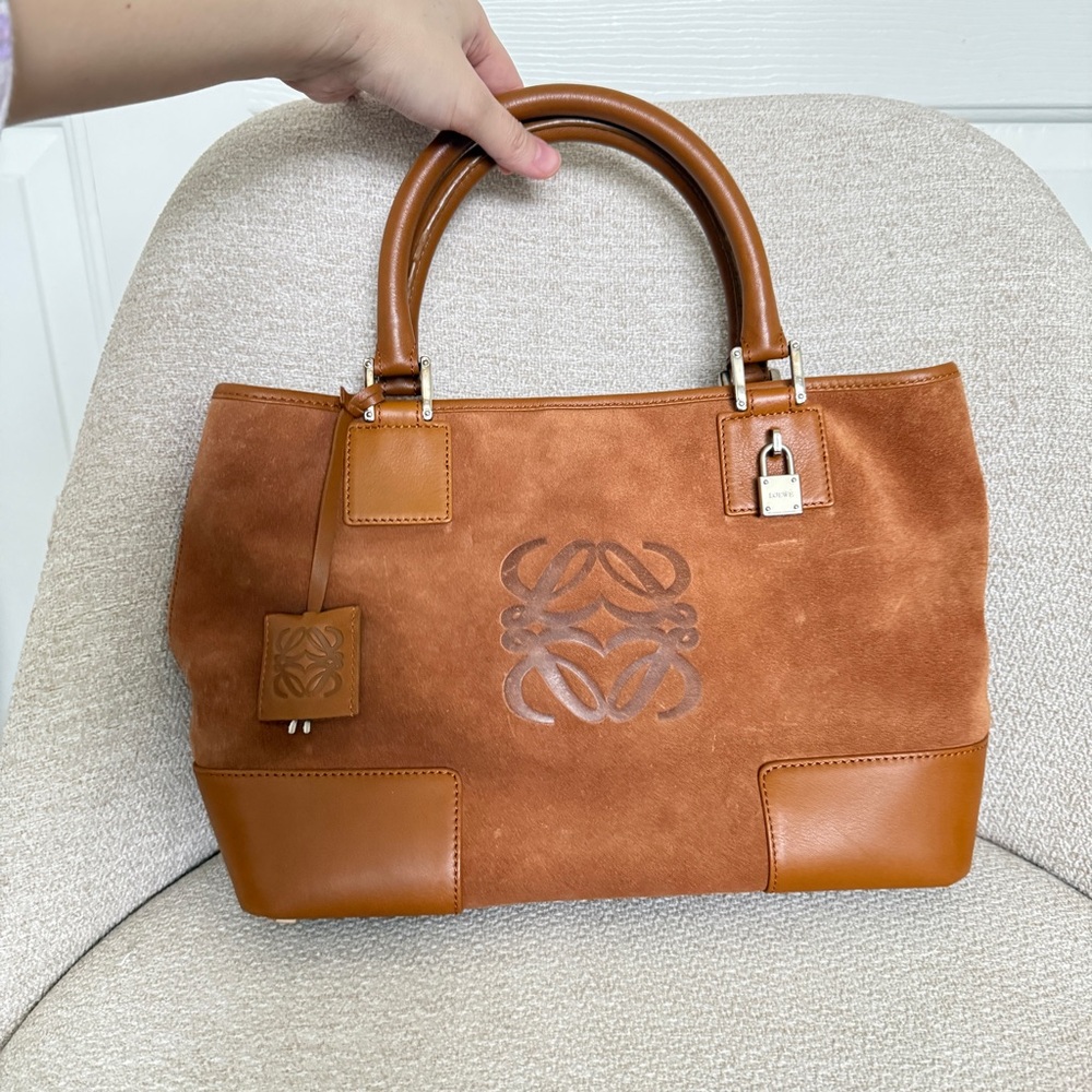 Loewe Brown Suede and Leather Tote